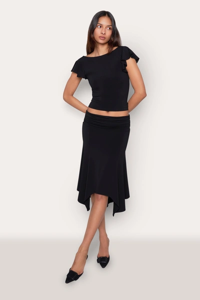 Shop Danielle Guizio Ny Soffiano Skirt In Black