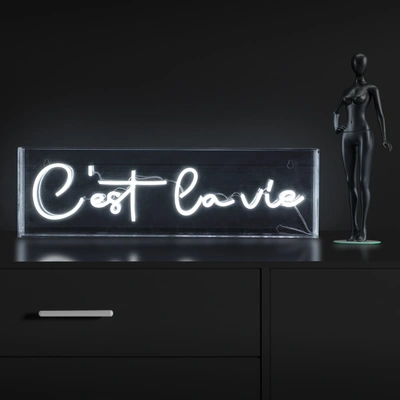 Shop Jonathan Y C'est La Vie 20" X 6" Contemporary Glam Acrylic Box Usb Operated Led Neon Light