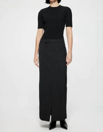 Shop Rohe Straight Long Skirt In Black