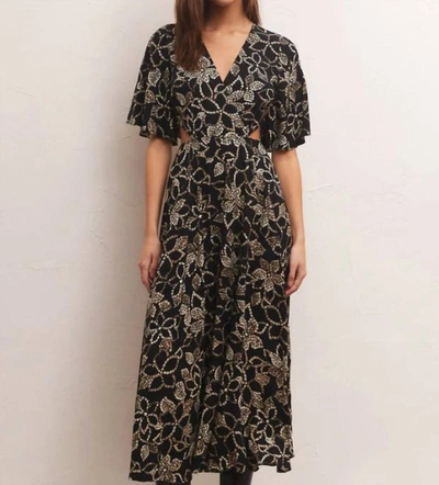 Shop Z Supply Iris Batik Midi Dress In Floral In Black