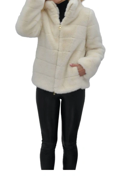 Shop Ciao-milano Denny Jacket In Antique White In Beige