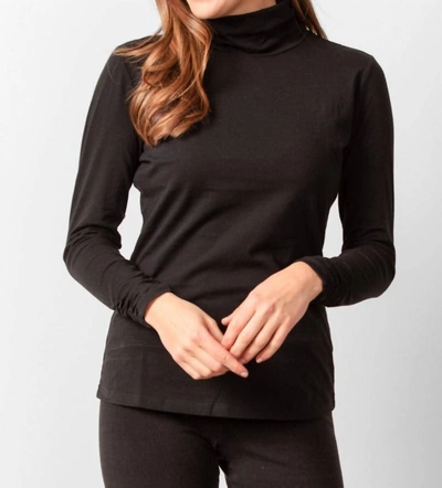 Shop Habitat Ruched Turtle Neck Top In Black