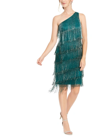 Shop Adrianna Papell Womens Beaded Mini Cocktail And Party Dress In Blue