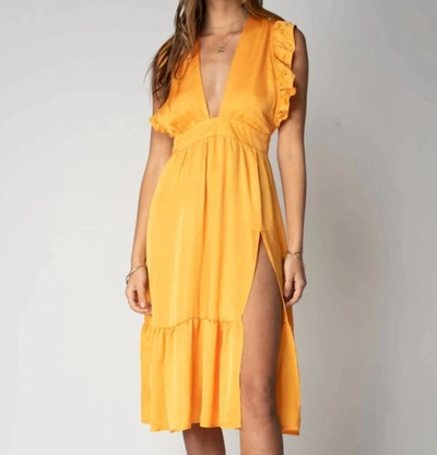 Shop Stillwater The Jessi Midi Dress In Mango In Yellow