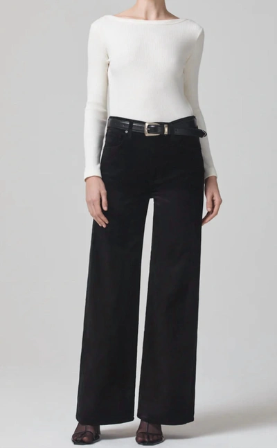 Shop Citizens Of Humanity Paloma Baggy Velvet Pant In Black