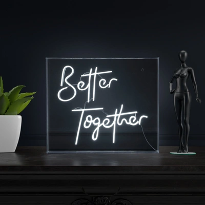 Jonathan Y Better Together 23.63" X 20" Contemporary Glam Acrylic Box Usb Operated Led Neon Light