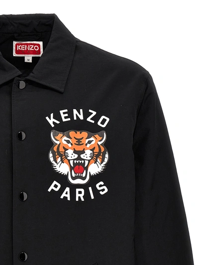 Shop Kenzo Lucky Tiger Casual Jackets, Parka Black