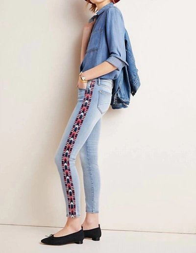 Shop Driftwood Embroidered Mid-rise Jeans In Blue
