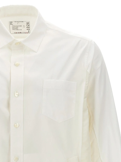 Shop Sacai Nylon Insert Shirt Shirt, Blouse White