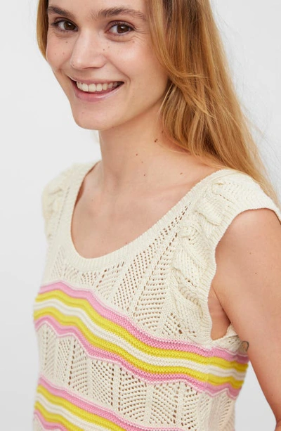 Shop Vero Moda Mina Crochet Sweater In Birch Detail With Pris