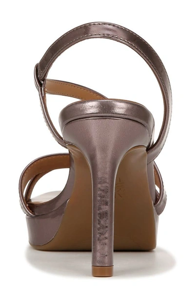 Naturalizer Abby Strappy Platform Sandal In Turtle Dove Grey Faux Leather