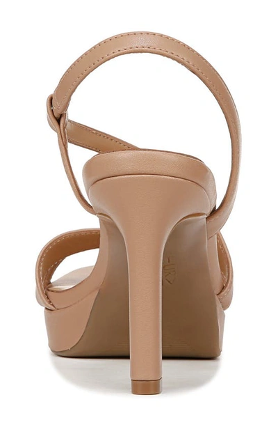 Naturalizer Abby Womens Faux Leather Platform Slingback Sandals In Taupe Smooth Faux Leather