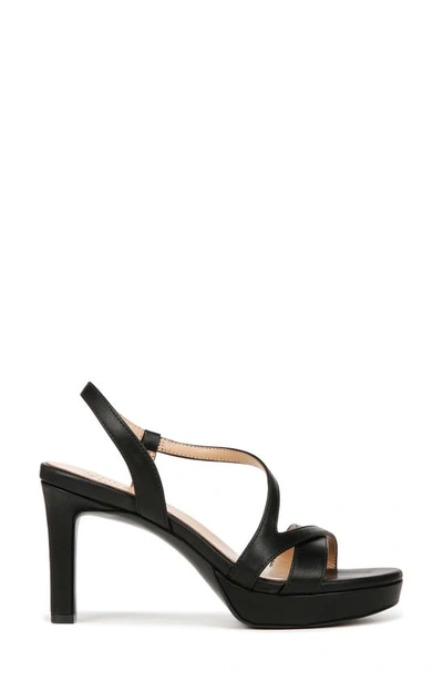 Naturalizer Abby Strappy Platform Sandal In Black Patent Faux Leather