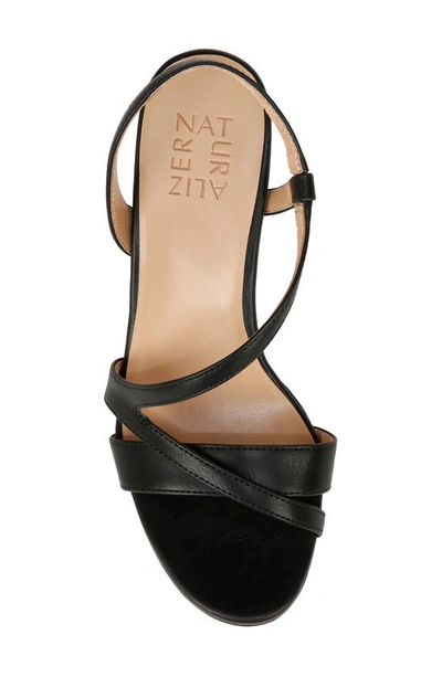 Naturalizer Abby Strappy Platform Sandal In Black Patent Faux Leather