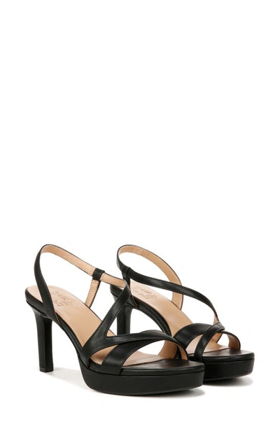Shop Naturalizer Abby Strappy Platform Sandal In Black Patent Faux Leather