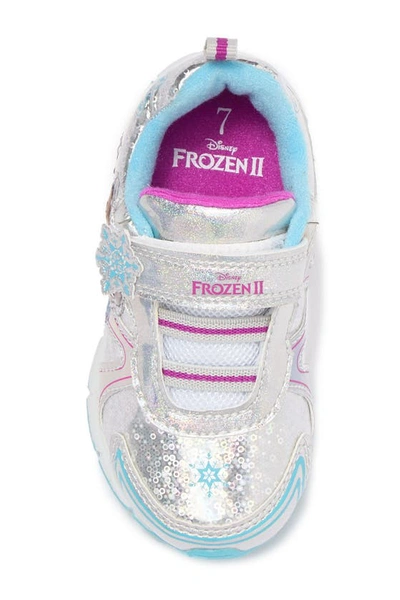 Shop Josmo Frozen Light Up Sneaker In Silver/blue