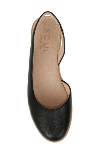Soul Naturalizer Idea-dorsay Slingback Flats In Black Faux Leather