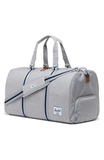 Shop Herschel Supply Co Novel Recycled Nylon Duffle Bag In Grey Crosshatch / Peacoat