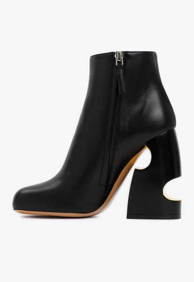 Off-white 110 Meteor Block Ankle Boots In Nappa Leather In Black