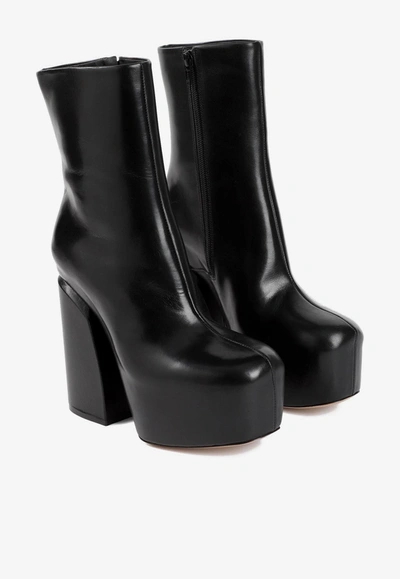 Dries Van Noten Leather Platform Ankle Boots In Black ModeSens