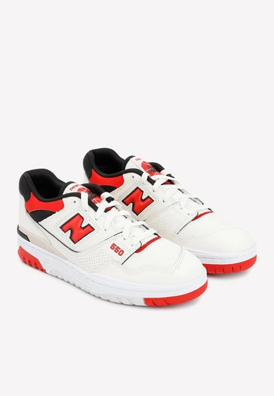 New Balance Premium Leather Sneakers Round Toe In Red