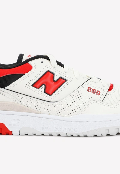 New Balance Premium Leather Sneakers Round Toe In Red