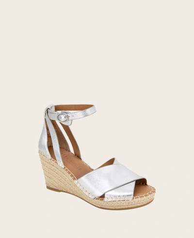 Shop Gentle Souls - Charli Suede X-band Espadrille Wedge Sandal In Silver