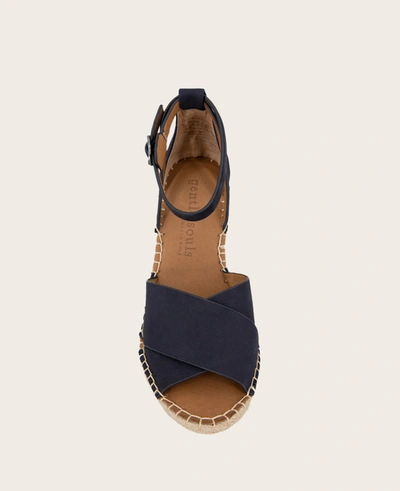 Shop Gentle Souls Charli Suede X-band Espadrille Wedge Sandal In Navy