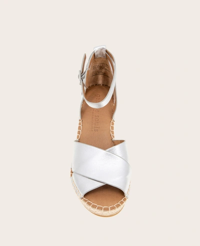 Shop Gentle Souls Charli Suede X-band Espadrille Wedge Sandal In Silver