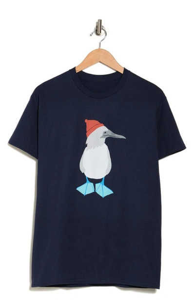 Shop Altru Blue Footed Booby Cotton Graphic T-shirt In Navy
