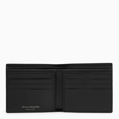 Shop Alexander Mcqueen Black/white Leather Wallet With Logo Men
