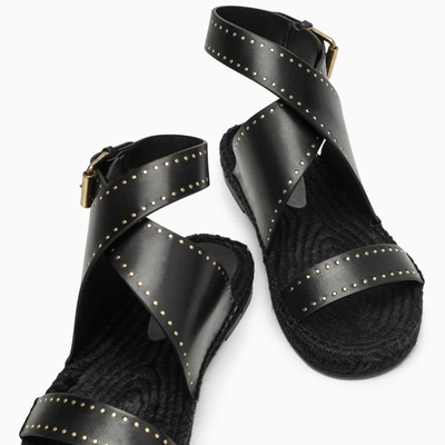 Shop Isabel Marant Black Studded Leather Sandal Women