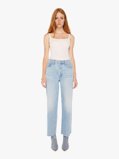 Shop Mother The Rambler Zip Ankle Fray I'm With The Band Jeans In Blue - Size 32