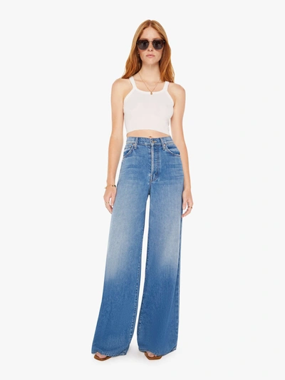 Shop Mother The Ditcher Roller Sneak Heart Throb Jeans In Blue - Size 33