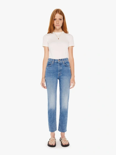 Shop Mother The Tomcat Ankle Fray On The Road Jeans In Blue - Size 32