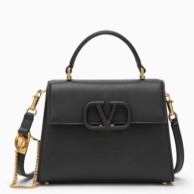 Shop Valentino Garavani Black Vsling Handbag In Garnet Calfskin Women