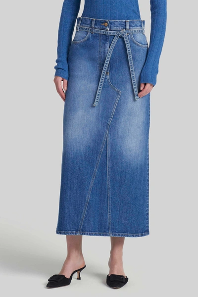 Shop Altuzarra 'dean' Skirt In Washed Indigo