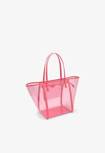 Shop By Far Club Logo-detail Tote Bag In Pink