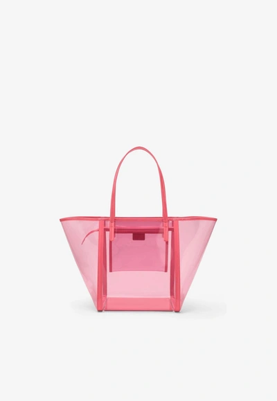 Shop By Far Club Logo-detail Tote Bag In Pink