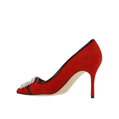 Shop Manolo Blahnik Tuberian 90 Suede Pumps