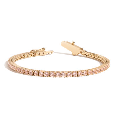 Aurate New York Lab Grown Morganite Tennis Bracelet In Gold