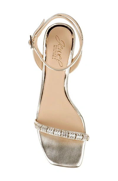 Shop Jewel Badgley Mischka Charisma Kitten Heel Ankle Strap Sandal In Light Gold
