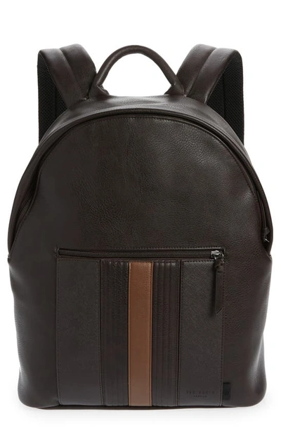 Shop Ted Baker Esentle Stripe Backpack In Chocolate