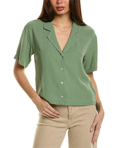 Shop Madewell Cropped Resort Shirt In Green