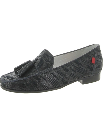 Shop Marc Joseph Liberty Park Womens Leather Slip-on Loafers In Black