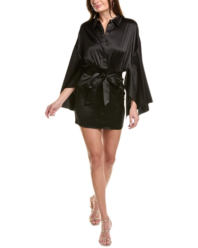 Shop Retroféte Scottie Silk-blend Dress In Black