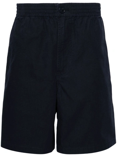 Shop Apc A.p.c. Shorts In Iak Dark Navy