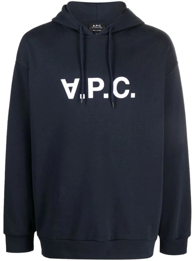 Shop Apc A.p.c. Sweatshirt In Iak Dark Navy