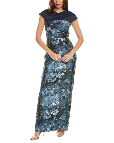 Shop Theia Mikado Gown In Blue
