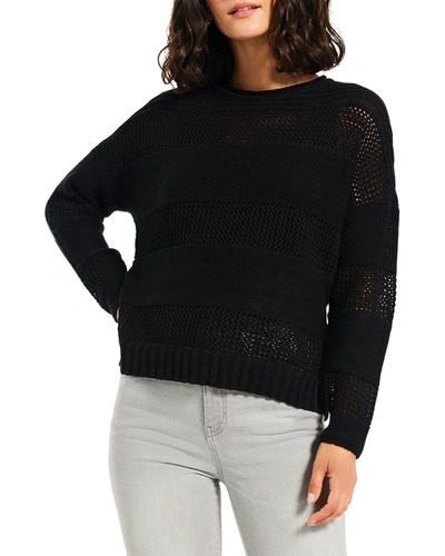 Shop Nic + Zoe Mesh Mix Sweater In Black